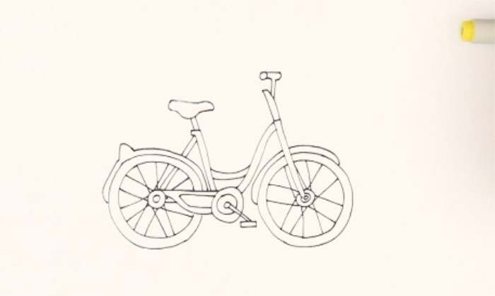 自行车简笔画怎么画步骤图片