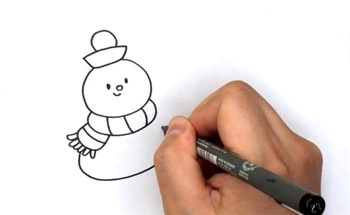 3个雪人简笔画图片教程
