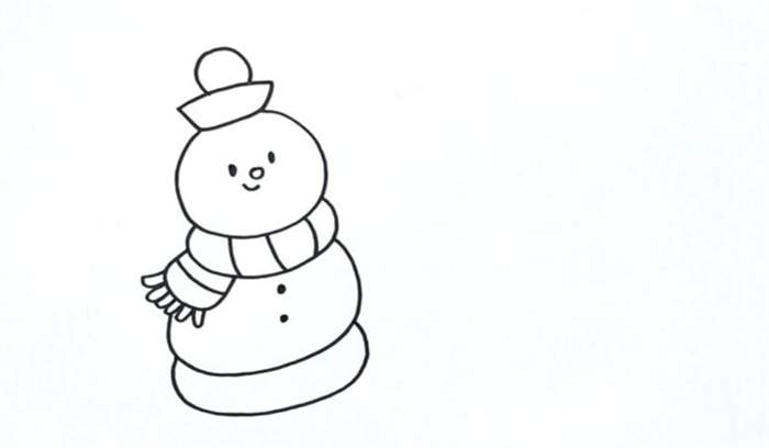 3个雪人简笔画图片教程