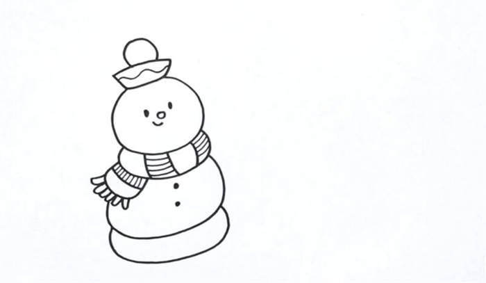 3个雪人简笔画图片教程
