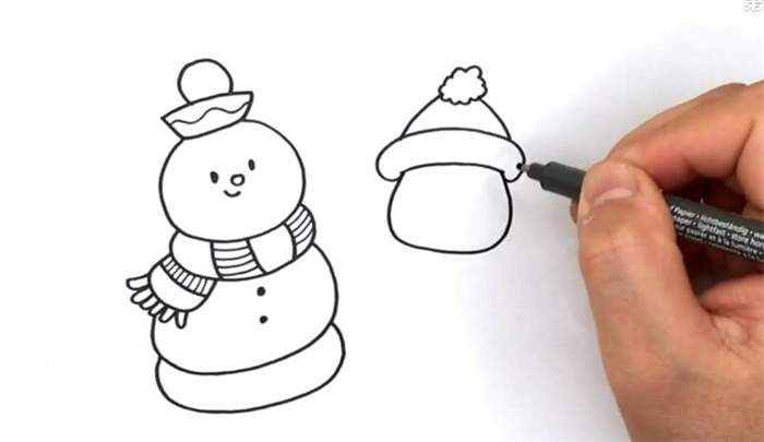 3个雪人简笔画图片教程