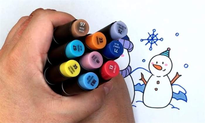 3个雪人简笔画图片教程