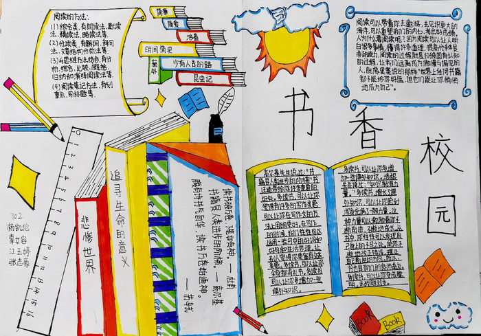 书香校园手抄报简单又漂亮
