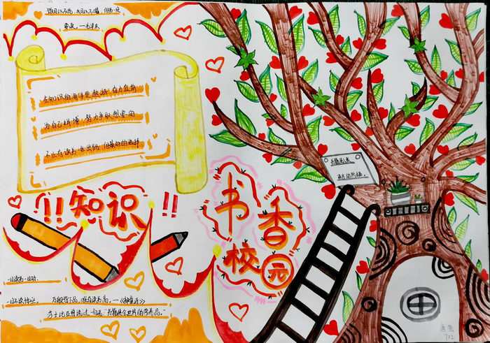 书香校园手抄报简单又漂亮