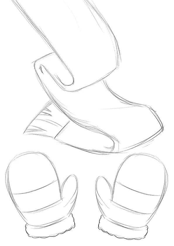 冬天题材少儿美术课程《鲜艳的围脖》