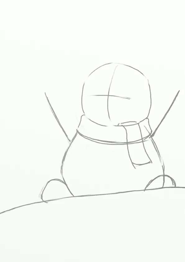 冬天少儿美术课程《夜空下的小雪人》