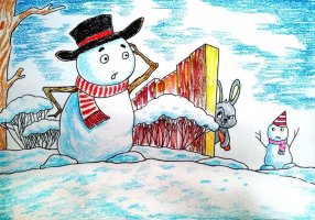 冬季题材少儿美术课程《谁动了雪人的鼻子》