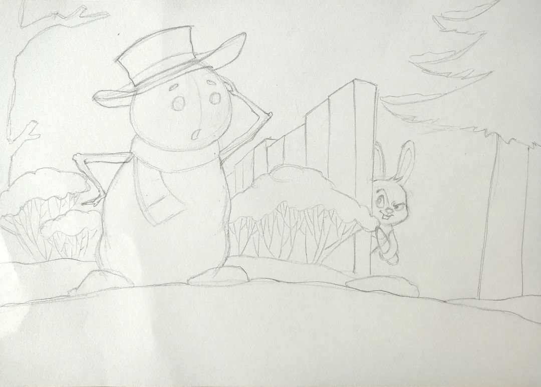 冬季题材少儿美术课程《谁动了雪人的鼻子》