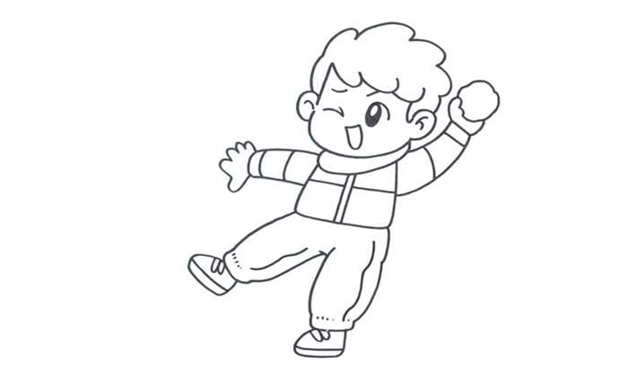 打雪仗简笔画图片教程