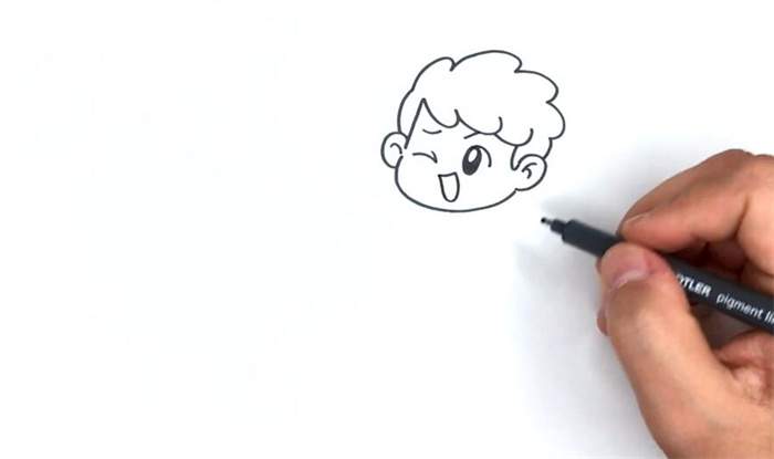 打雪仗简笔画图片教程