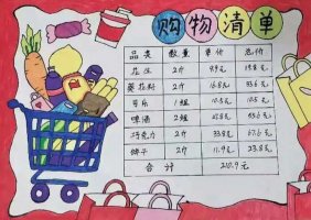 数学年货购物清单手抄报（精选11张）
