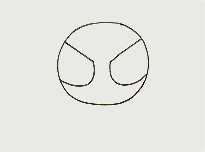 Q版卡通蜘蛛侠简笔画图片教程