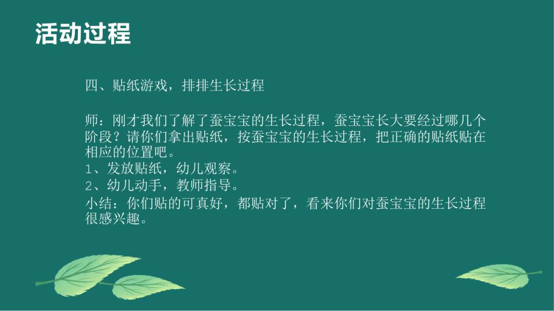 幼儿园大班语言教案：蚕宝宝