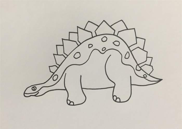 恐龙简笔画教程：剑龙的画法