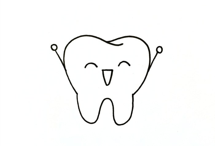 儿童画牙齿简笔画的画法