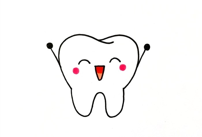 儿童画牙齿简笔画的画法