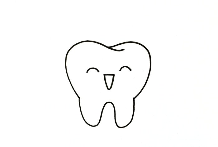 儿童画牙齿简笔画的画法