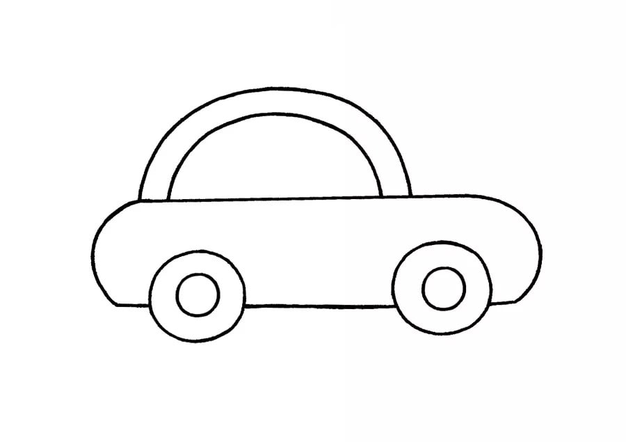 小汽车简笔画教程简单又好看