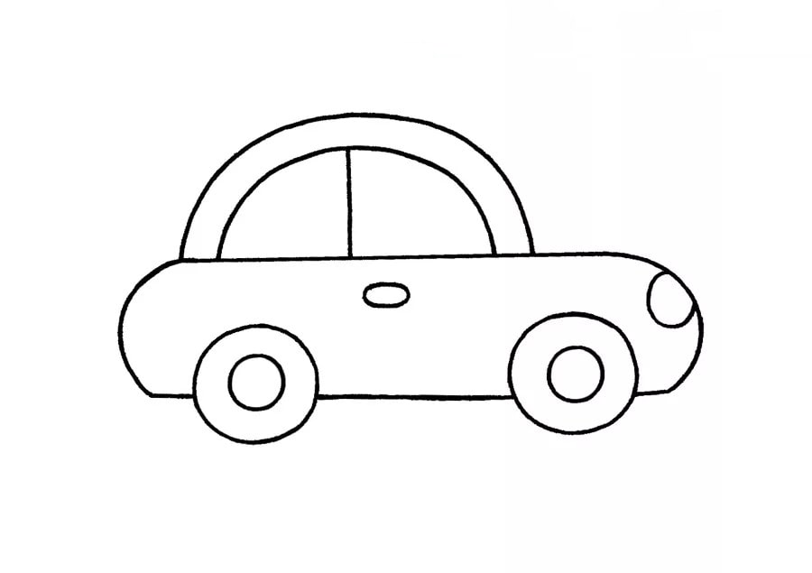 小汽车简笔画教程简单又好看