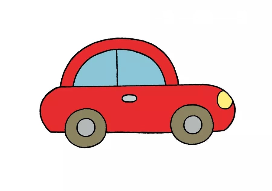 小汽车简笔画教程简单又好看