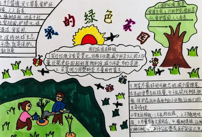 保护绿色家园手抄报图片