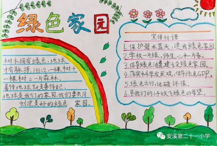 保护绿色家园手抄报图片