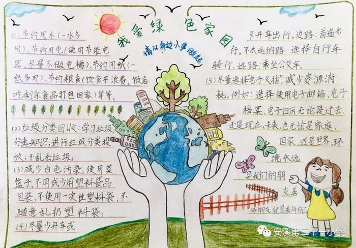 保护绿色家园手抄报图片