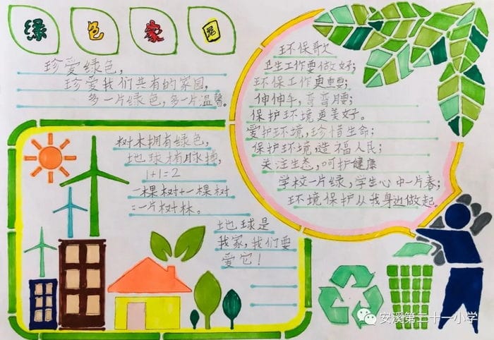 保护绿色家园手抄报图片