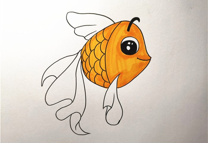 小金鱼简笔画怎么画漂亮教程