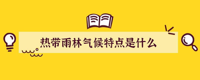 热带雨林气候特点是什么