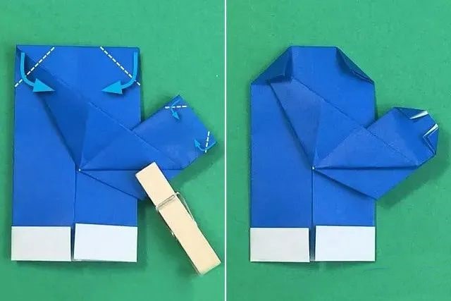 幼儿简单手工折纸一副无指手套