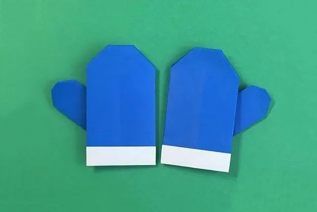 幼儿简单手工折纸一副无指手套