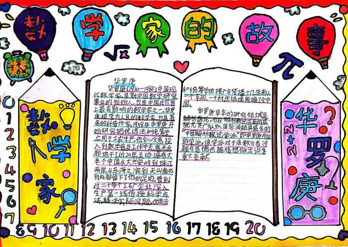 寒假版数学手抄报图片