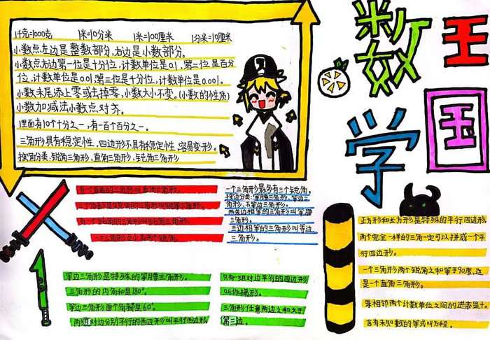 寒假版数学手抄报图片