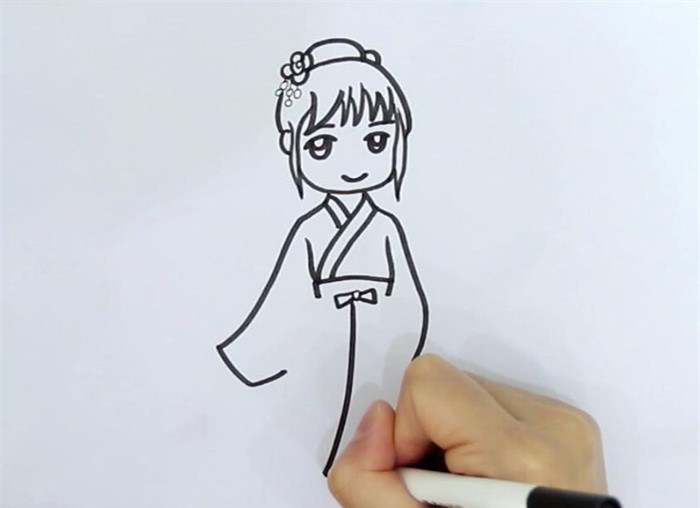 汉服小女孩简笔画教程图片