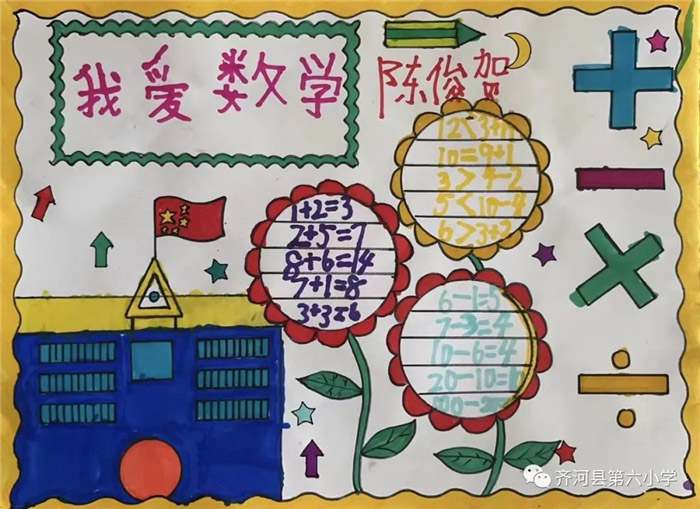 二年级数学手抄报图片简单又漂亮模板