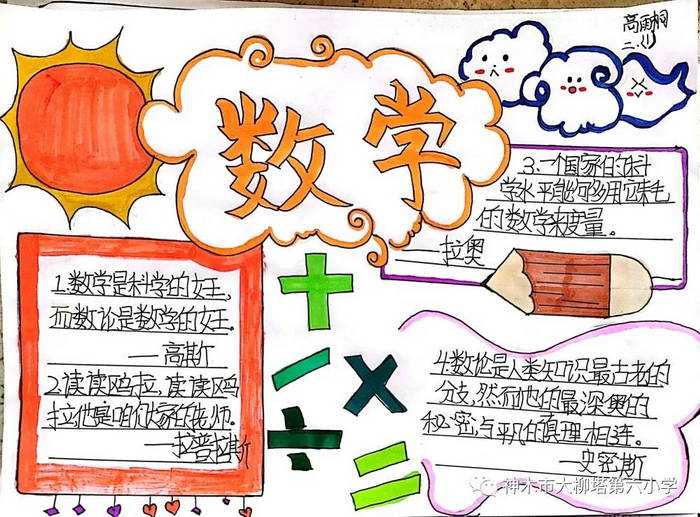 二年级数学手抄报图片简单又漂亮模板