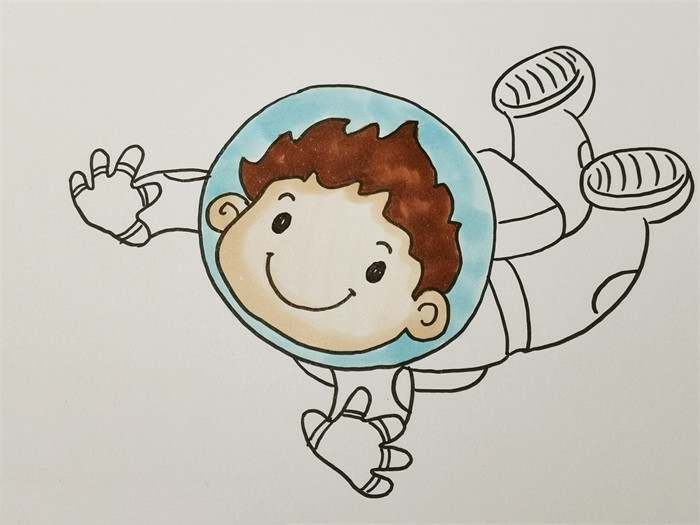 儿童宇航员简笔画步骤图片