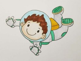 儿童宇航员简笔画步骤图片