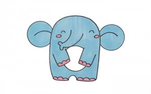 用数字9画卡通大象简笔画教程