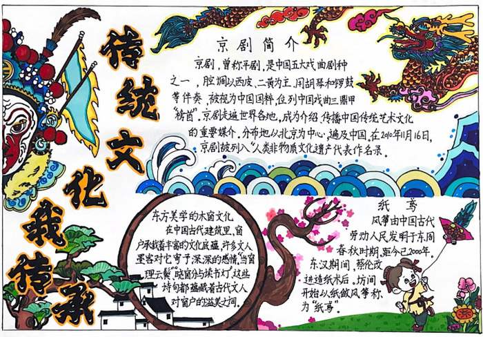 传统文化我传承手抄报图片简单又漂亮