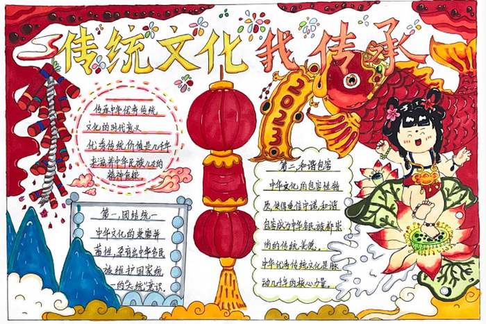 传统文化我传承手抄报图片简单又漂亮