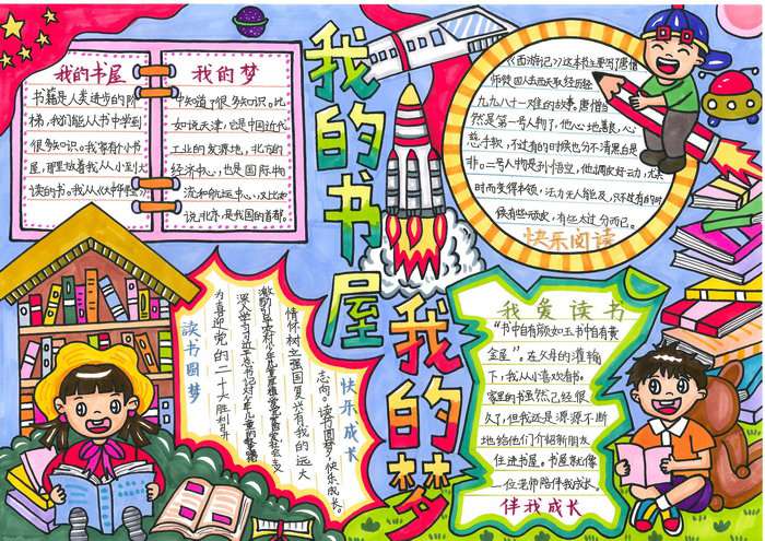 我的书屋我的梦主题手抄报图片及内容