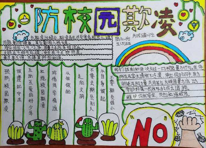 小学防校园欺凌手抄报图片及内容