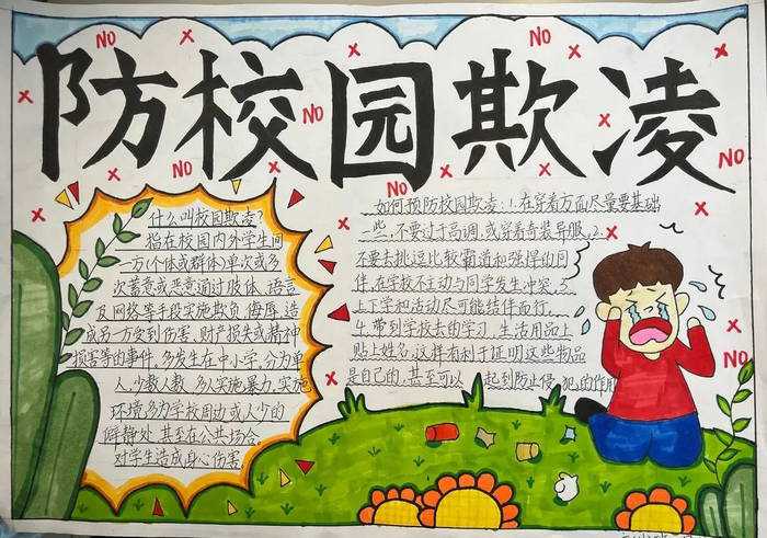 小学防校园欺凌手抄报图片及内容
