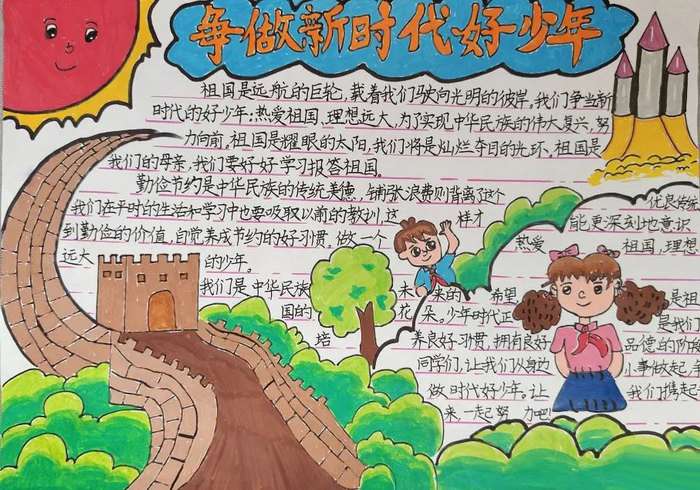 争做新时代好少年手抄报图片