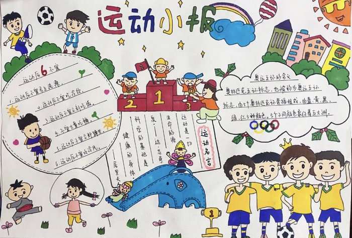 关于体育的手抄报 多彩运动宣传手抄报图片