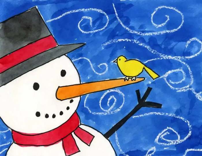 立体感的雪人简笔画教程