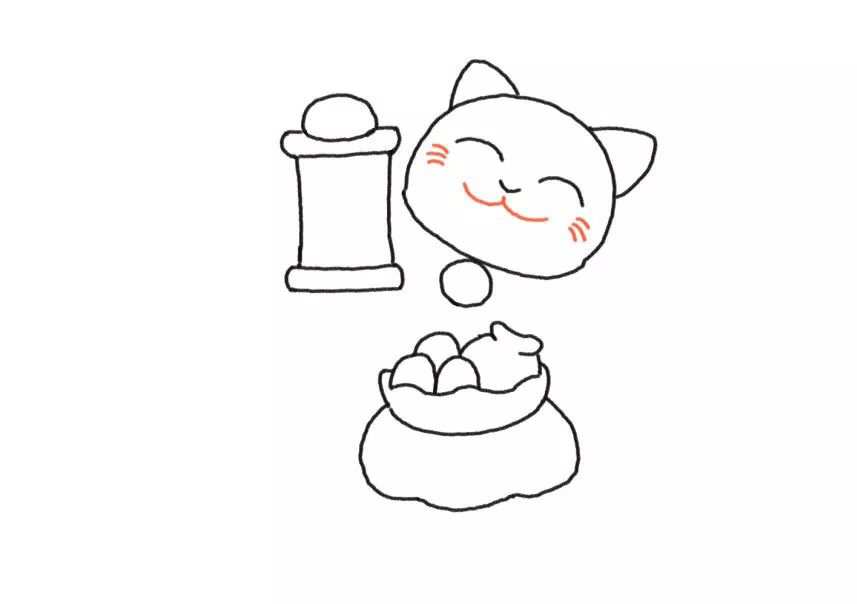 可爱的招财猫简笔画图片教程