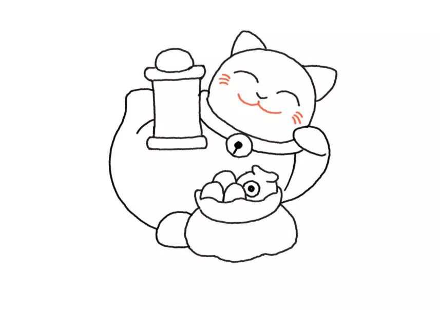 可爱的招财猫简笔画图片教程